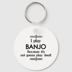 Banjo - Play Itself Funny Deco Music Key Ring