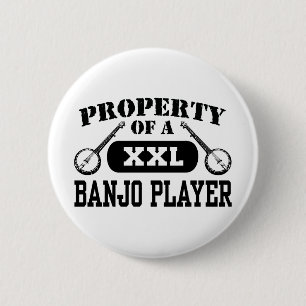 Banjo Player 6 Cm Round Badge