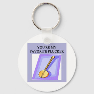 banjo player design key ring