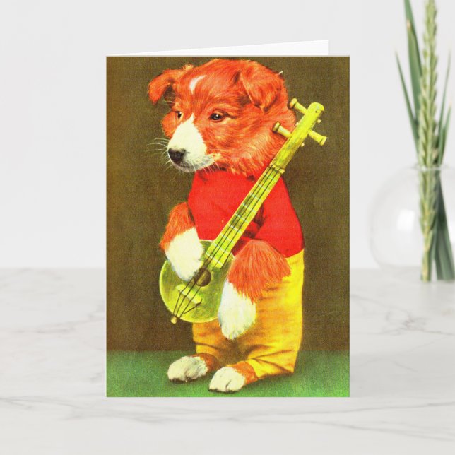 Banjo puppy card (Front)