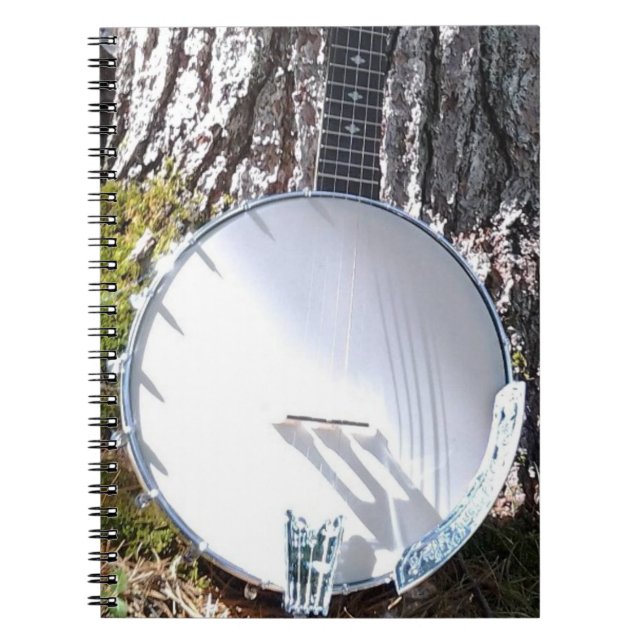 Banjo Resting Against a Tree Notebook (Front)