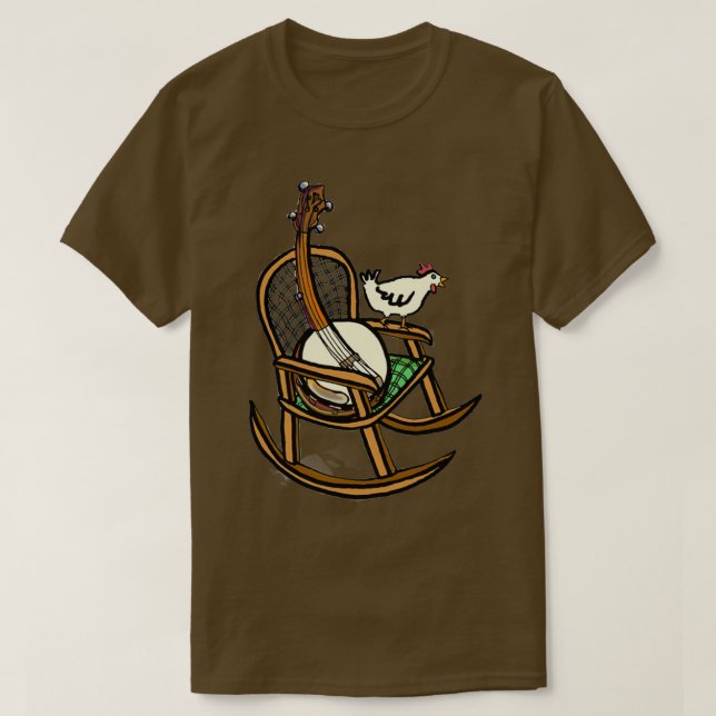 Banjo Rocking on Blue Ridge Mountain T-Shirt (Design Front)
