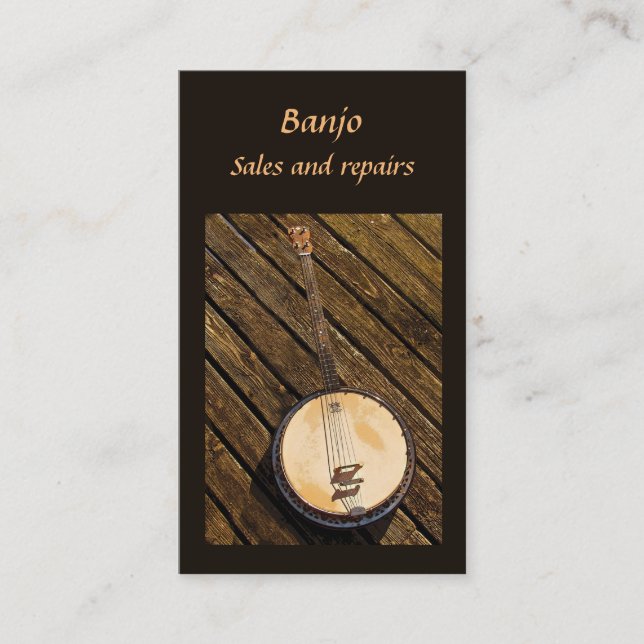 Banjo Sales and Repairs Business Card (Front)
