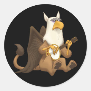 Banjo Strummin' Gryphon Stickers