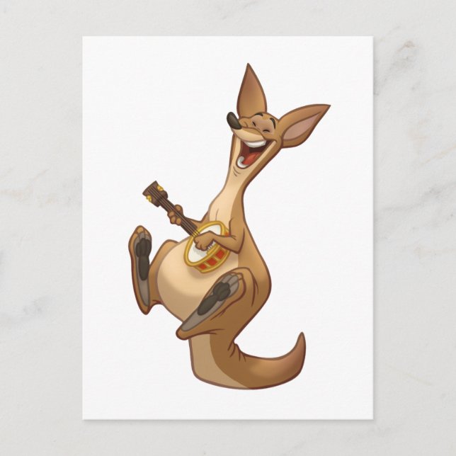 Banjo-Strummin’ Kangaroo Postcard (Front)
