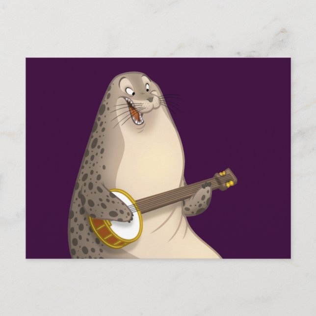Banjo Strummin' Seal Postcard (Front)