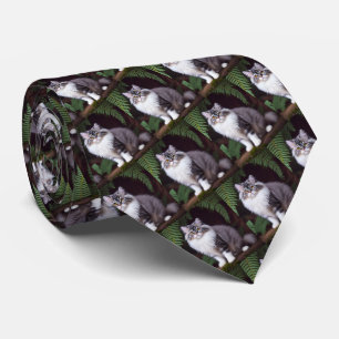 Banjo the Persian: A Fluffy Grey and White Delight Tie