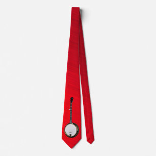 BANJO-TIE-ON BRUSHED  RED CHERRY TIE