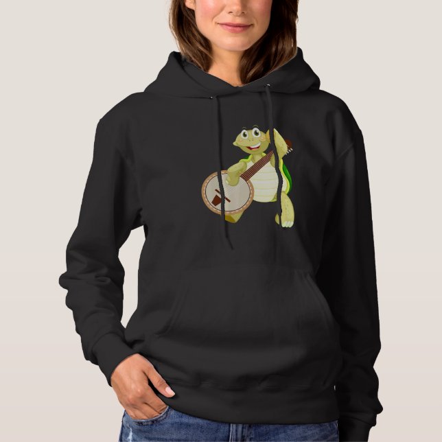 Banjo Turtle Turtle Playing Banjo Hoodie (Front)