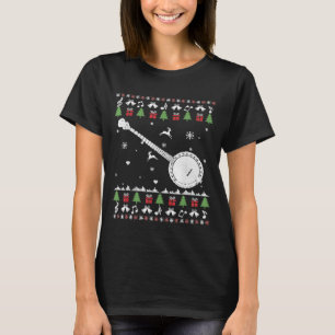 Banjo Ugly Christmas Banjo Player Santa Xmas T-Shirt