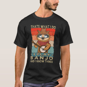 Banjo Usa Flag Thats What I Do I Play Banjo And Kn T-Shirt