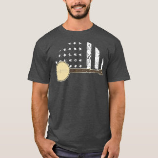 Banjo with American Flag T-Shirt