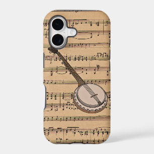 Banjo With Sheet Music Background