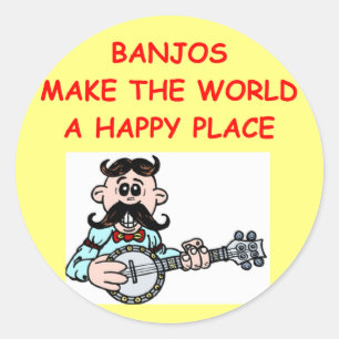 banjos classic round sticker