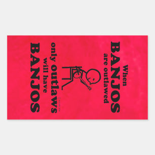 Banjos Outlawed Rectangular Sticker