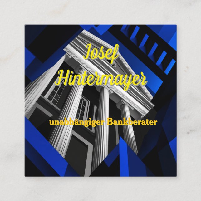 Bank advisor, bank clerkBusiness card (Front)