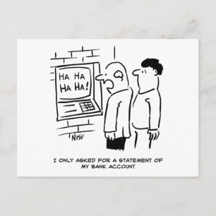 Bank Cashpoint Machine Laughs at Customer Postcard