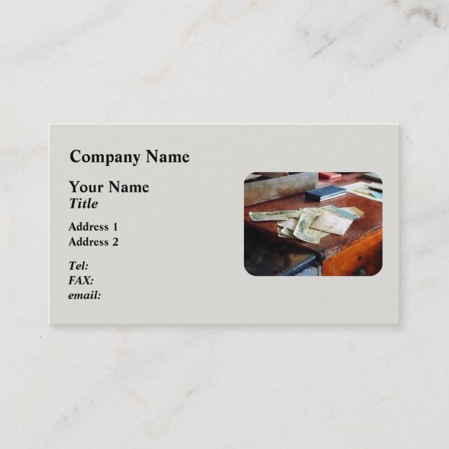 Bank Checks Dated 1923 Business Card (Front)