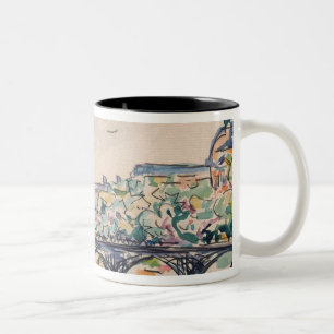 Bank of the Seine near the Pont des Arts Two-Tone Coffee Mug