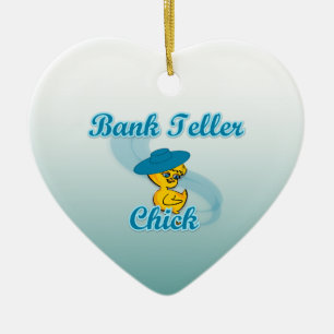 Bank Teller Chick #3 Ceramic Ornament