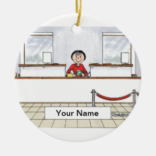 Bank Teller - Female Ceramic Tree Decoration