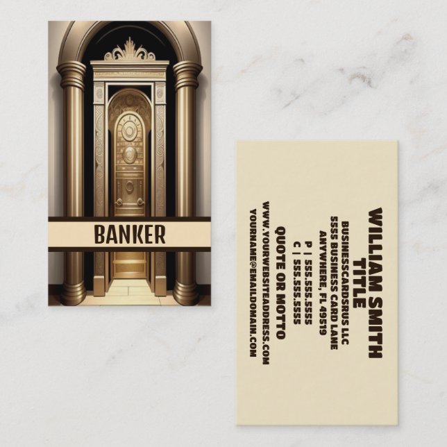 Banker Bank Vault Business Card (Front/Back)