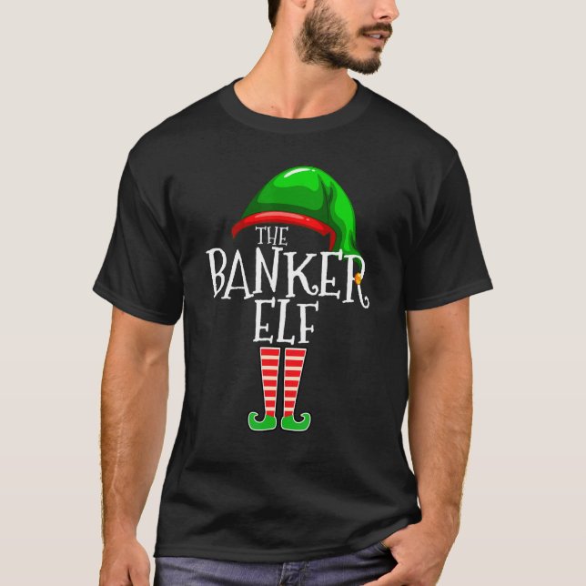 Banker Elf   Family Matching Group Christmas   Squ T-Shirt (Front)