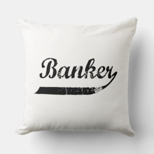 Banker typography cushion