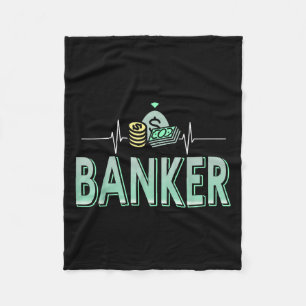 Banking Drives Me Money Is My Heartbeat  Fleece Blanket
