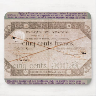 Banknote for 500 francs from the 24th Germinal Mouse Pad