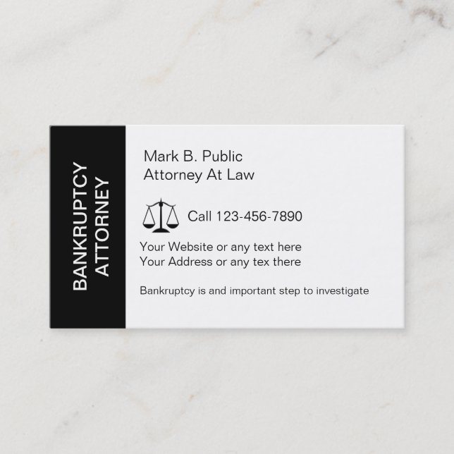 Bankruptcy Attorney Business Cards (Front)