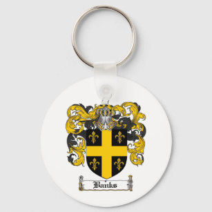 BANKS FAMILY CREST -  BANKS COAT OF ARMS KEY RING