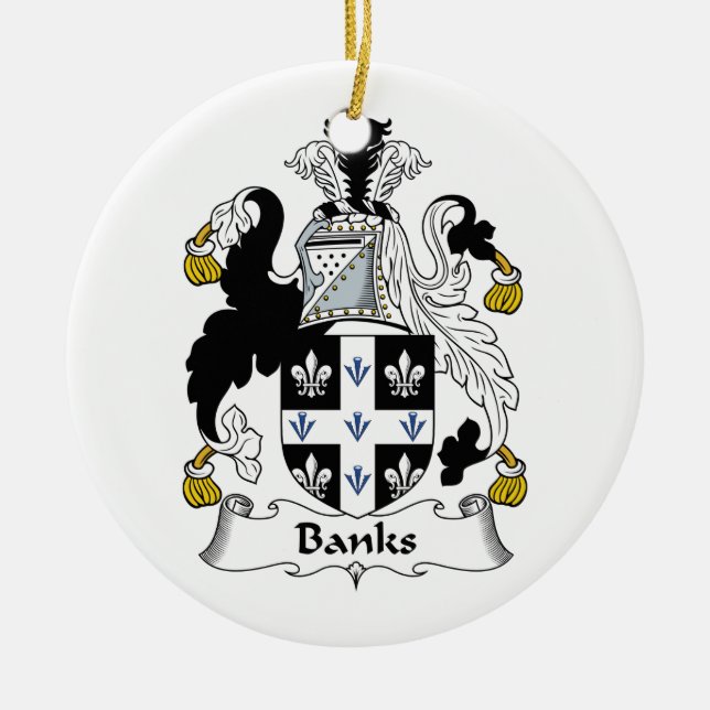 Banks Family Crest Ceramic Ornament (Front)