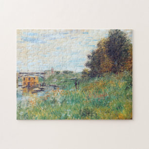Banks of Seine at Argenteuil Bridge Monet Fine Art Jigsaw Puzzle