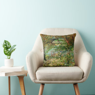 Banks of Seine, Pont de Clichy by Vincent van Gogh Cushion