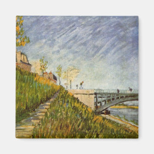 Banks of Seine, Pont de Clichy by Vincent van Gogh Magnet