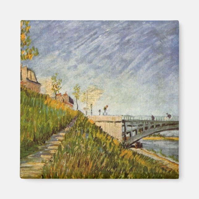 Banks of Seine, Pont de Clichy by Vincent van Gogh Magnet (Front)