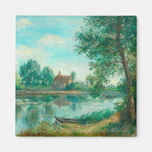 Banks of the Loing in Saint-Mammès Alfred Sisley Magnet