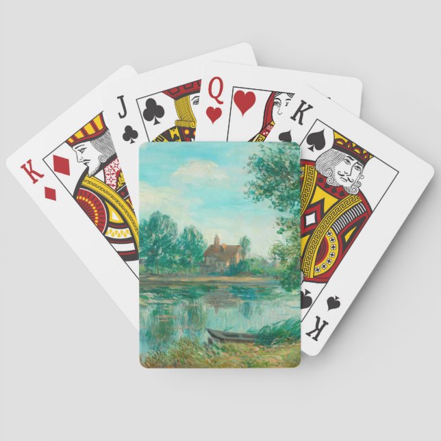 Banks of the Loing in Saint-Mammès Alfred Sisley   Playing Cards (Back)