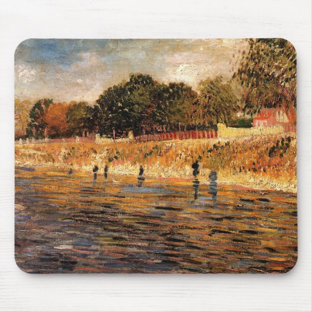 Banks of the Seine by Vincent van Gogh Mouse Pad (Front)