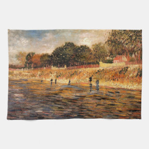 Banks of the Seine by Vincent van Gogh Tea Towel