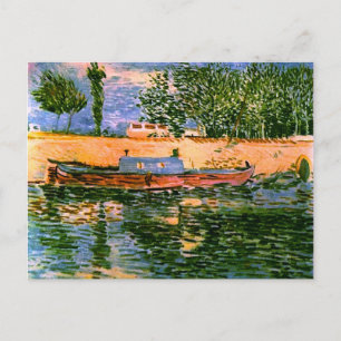 Banks of the Seine with Boats Van Gogh Fine Art Postcard