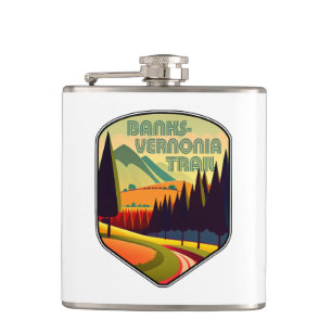 Banks-Vernonia Trail Oregon Colours Hip Flask