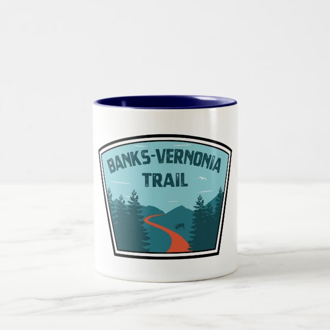 Banks-Vernonia Trail Two-Tone Coffee Mug (Center)