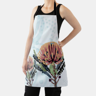 Banksia Flower Dragonfly Art Apron