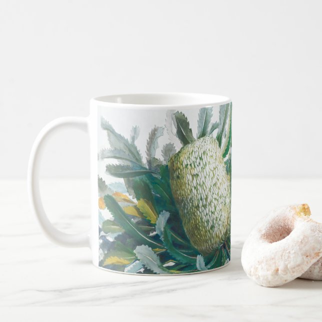 Banksia Flowers | Ellis Rowan 1782 Coffee Mug (With Donut)