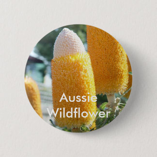 Banksia "Golden Candlesticks" 6 Cm Round Badge