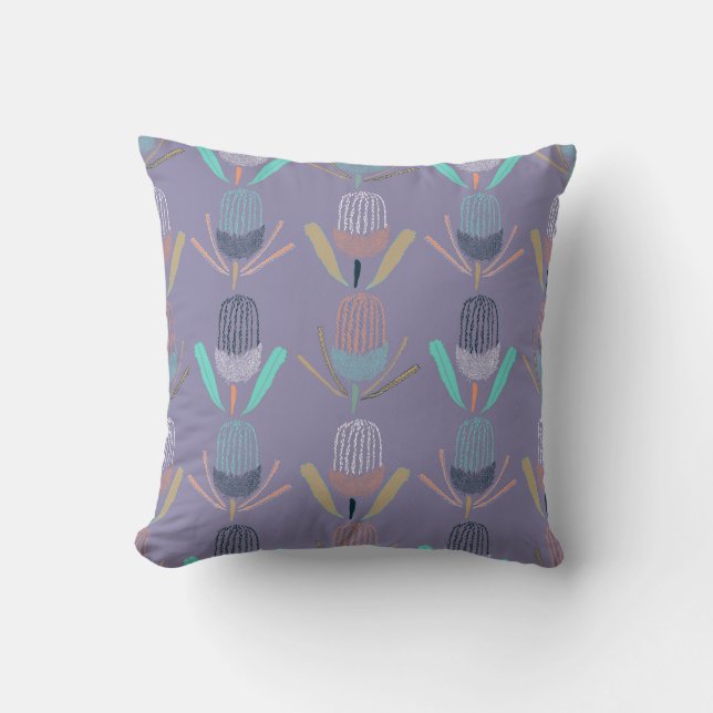 Banksia Lilac Cushion (Front)