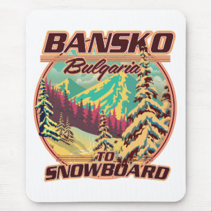Bankso Bulgaria to Snowboard logo Mouse Pad