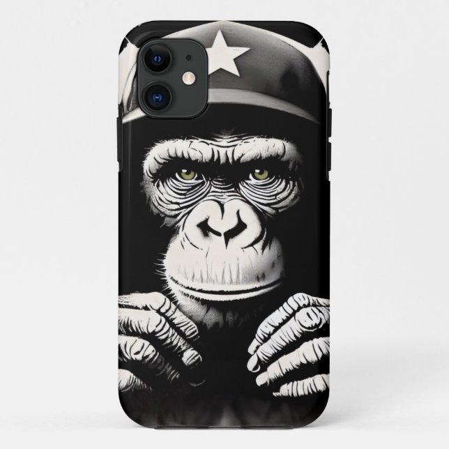 Banksy DJ Monkey Gorilla Chimp Art Print Case-Mate iPhone Case (Back)